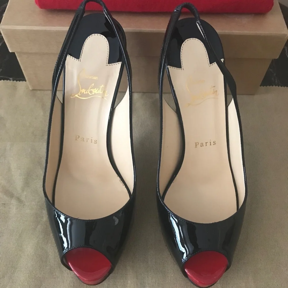 ❤️ NEW ❤️Christian Louboutin No Prive Slingback Black EU38 - Picture 3 of 14